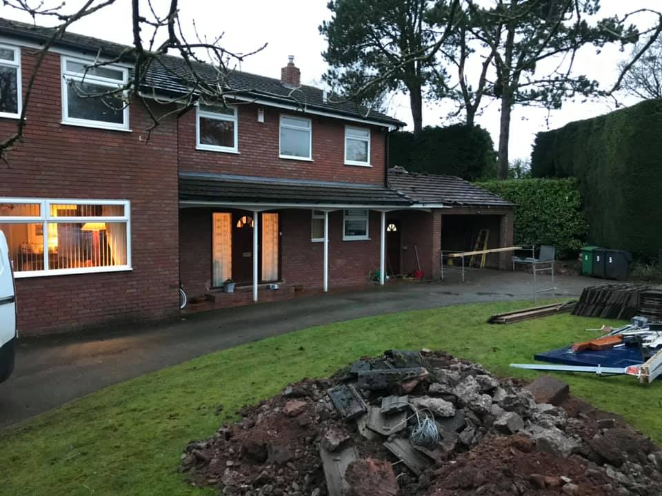 two floor extension and roof