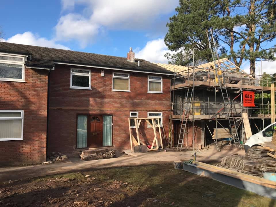 two floor extension and roof